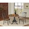 International Concepts Round 42 in Dual Drop Leaf Table, 2 X-Back Chairs, Hickory/Washed Coal, 42 W, 42 L, 29.5 in H, Wood K45-42DP-C613P - alternate 6